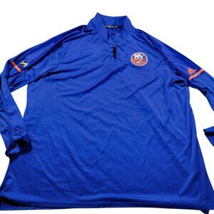 Adidas New York Islanders Pullover Mens 3XL Blue 1/4 Zip Flaw*